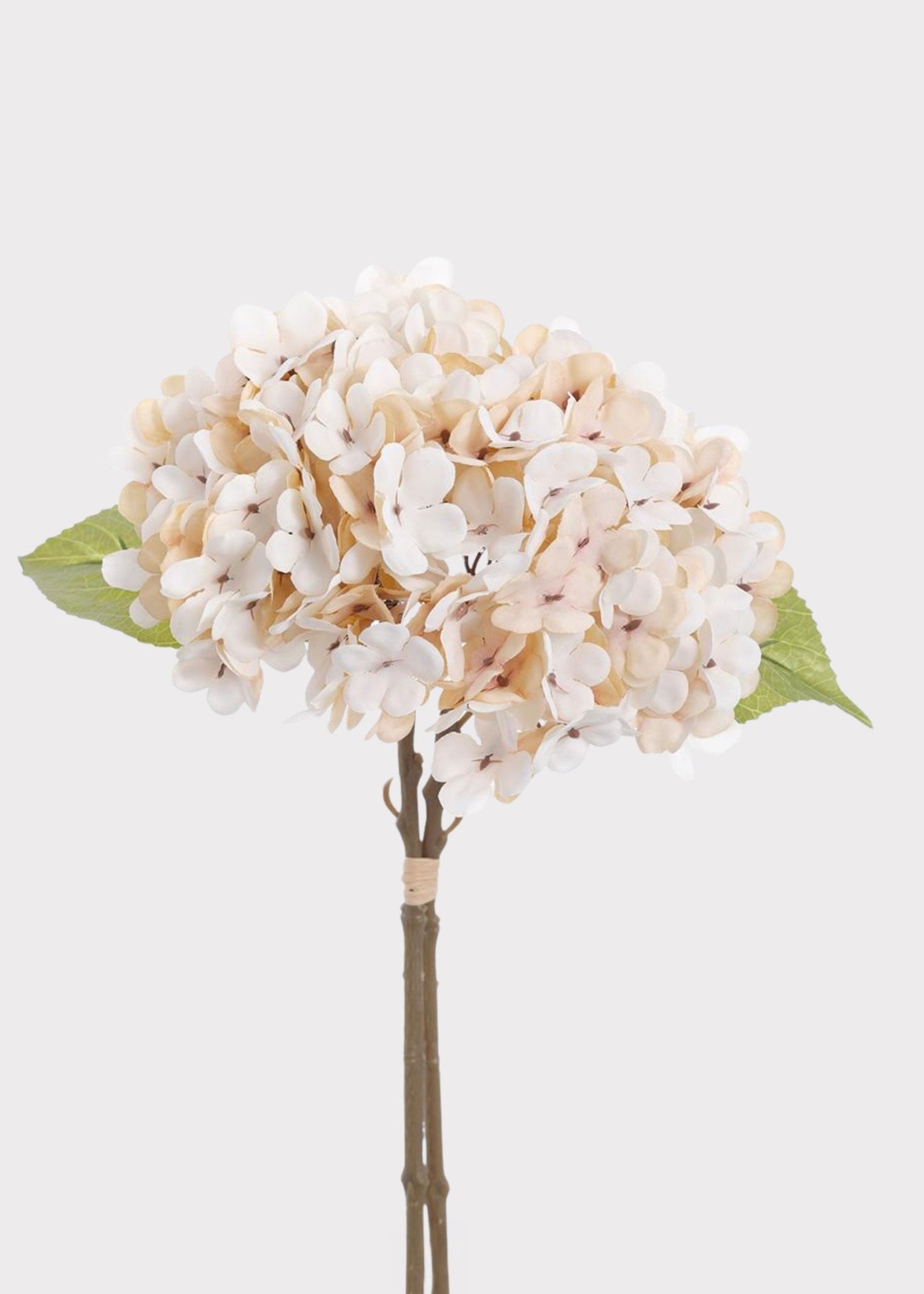 Cream Artificial Hydrangea Flower Bundle - 13.5"