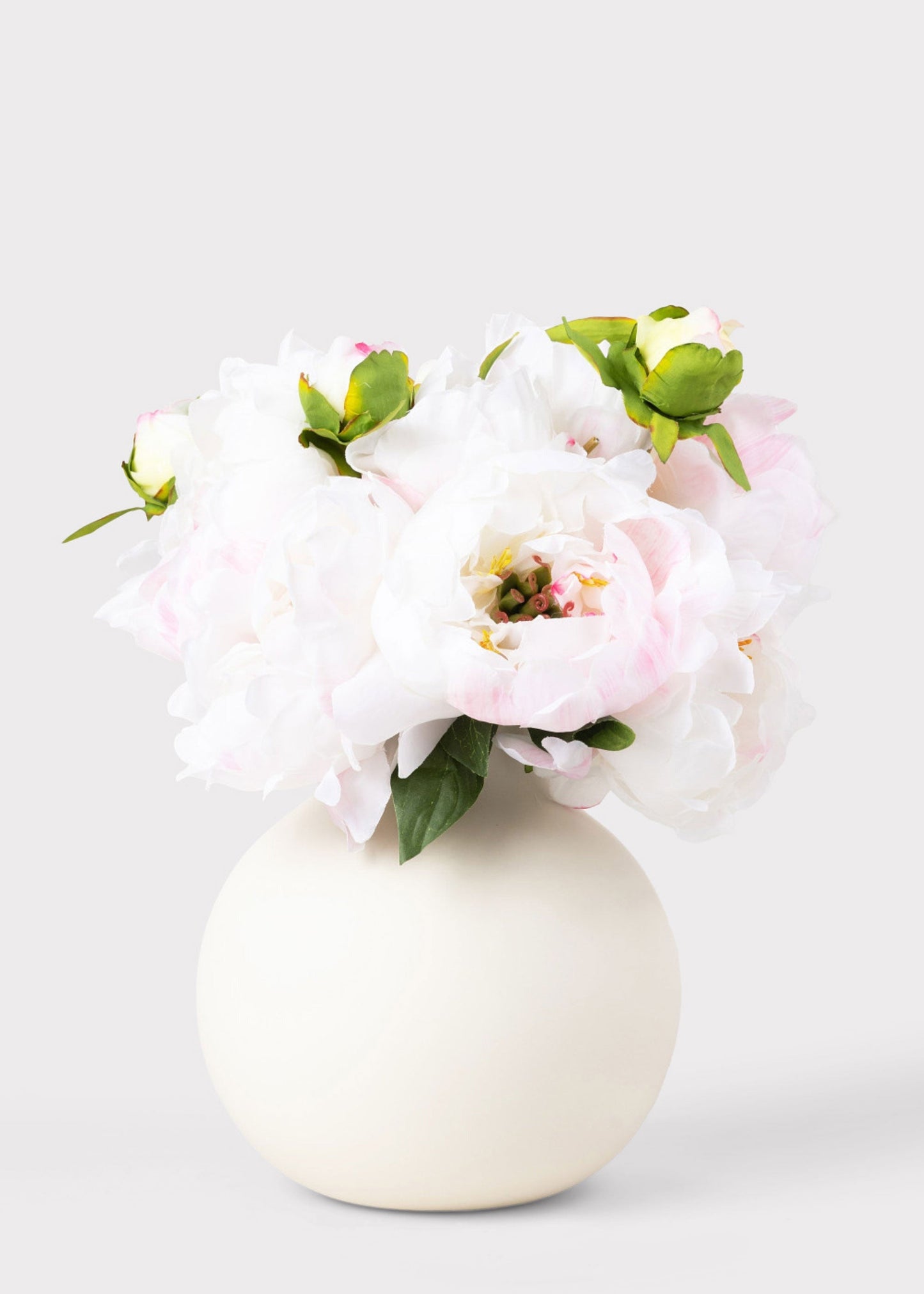 Pink Cream Faux Peony Flower Bouquet - 19"