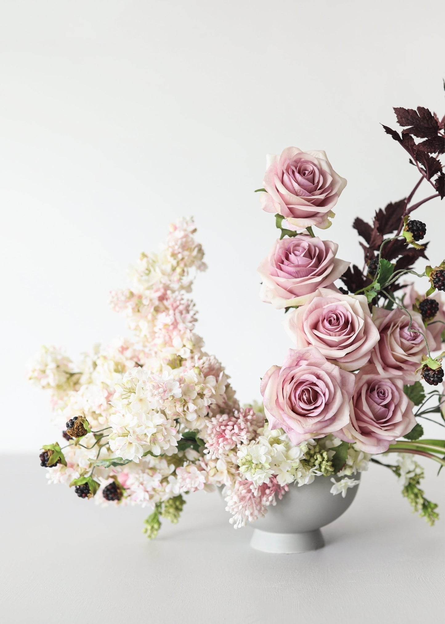 Pink Cream Artificial Lilac Flower - 25"