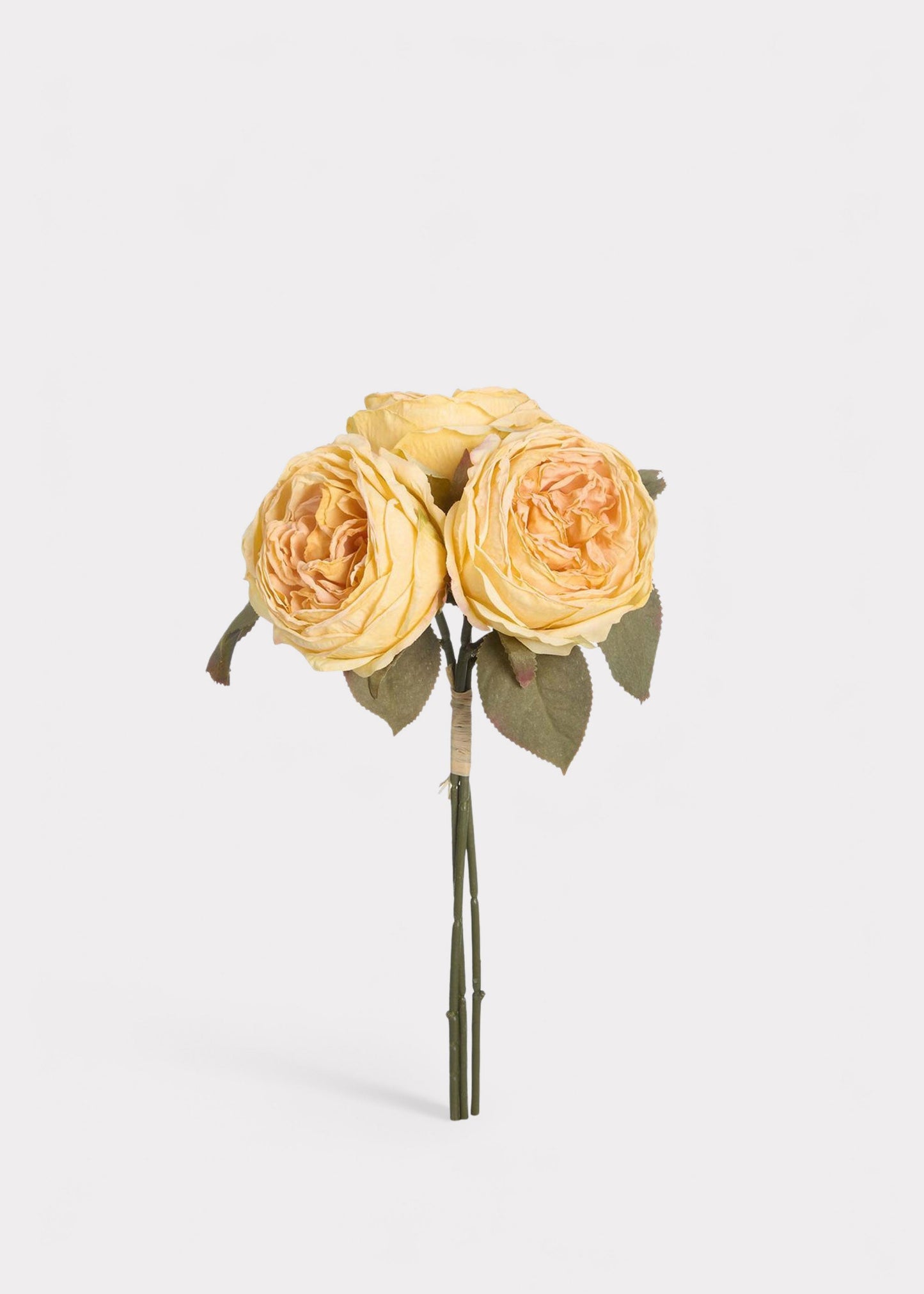 Soft Yellow Fake Rose Bundle of 3 - 12.5"