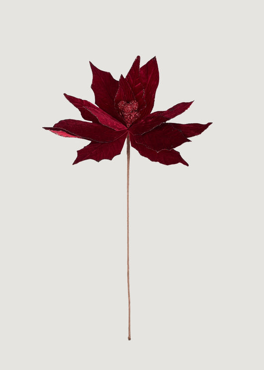 Large Burgundy Artificial Christmas Poinsettia Flower - 19" Wide