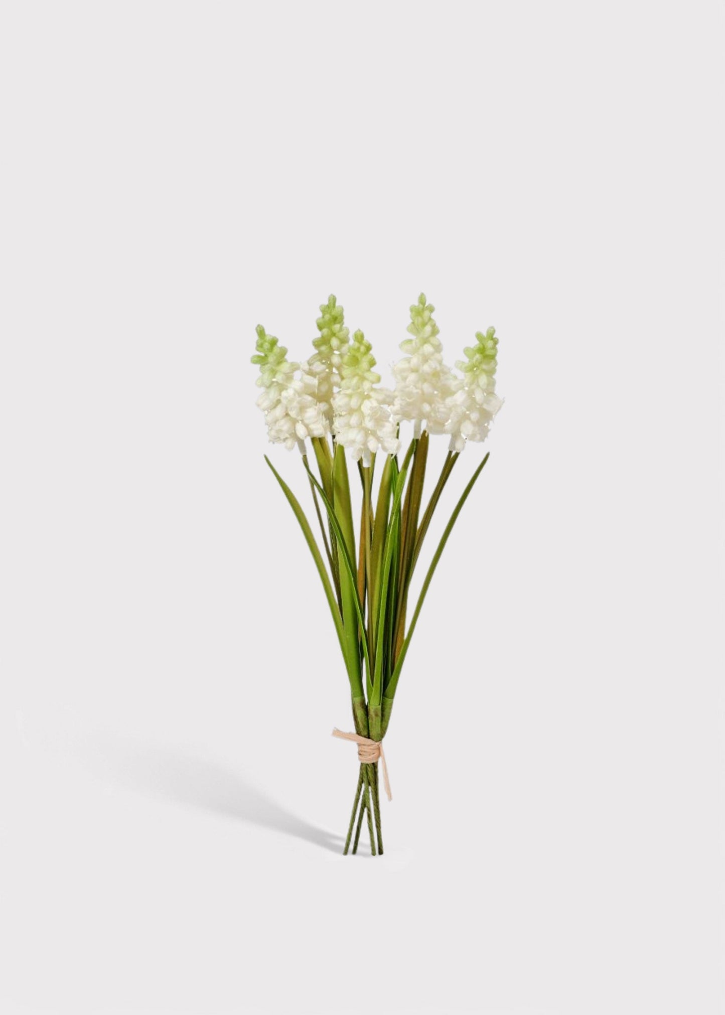 White Artificial Grape Hyacinth Spring Flower Bundle - 12.5"