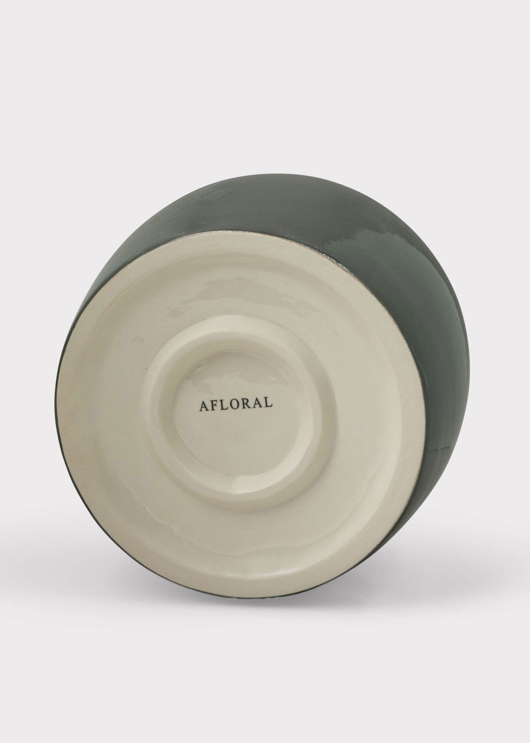 AfloralTM Ceramic Jar Vase in Glossy Slate - 11"