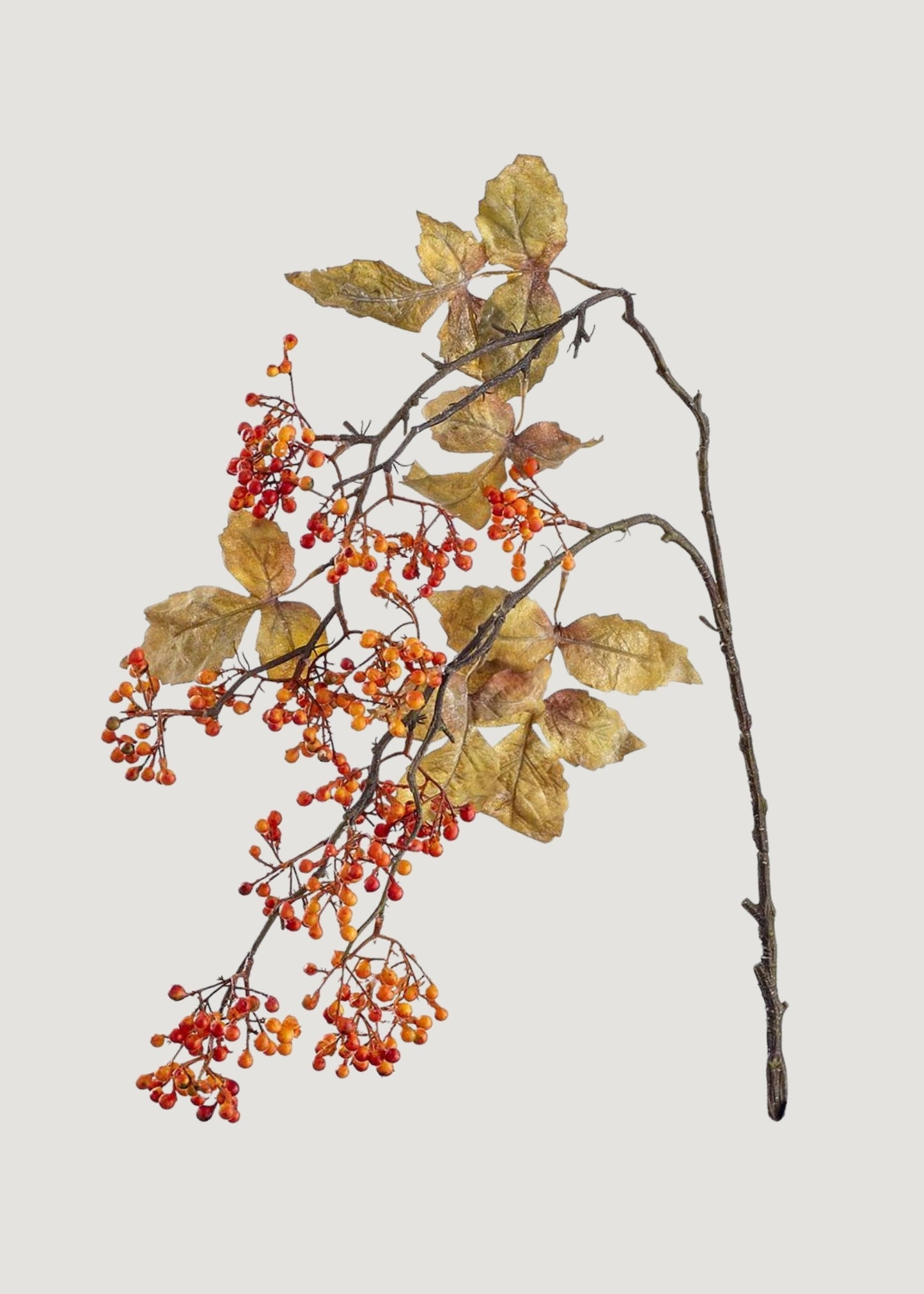 Fall Orange Fake Berry Hanging Branch - 31"