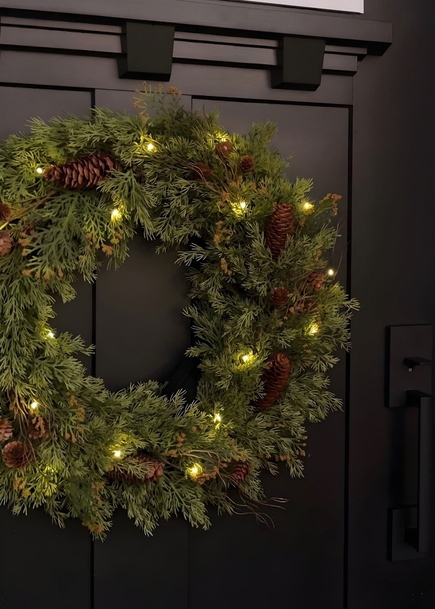 Artificial Pine Holiday Wreath with Cones - 24"