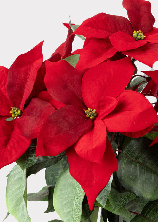 Red Artificial Poinsettia Tree Potted Plant - 23"