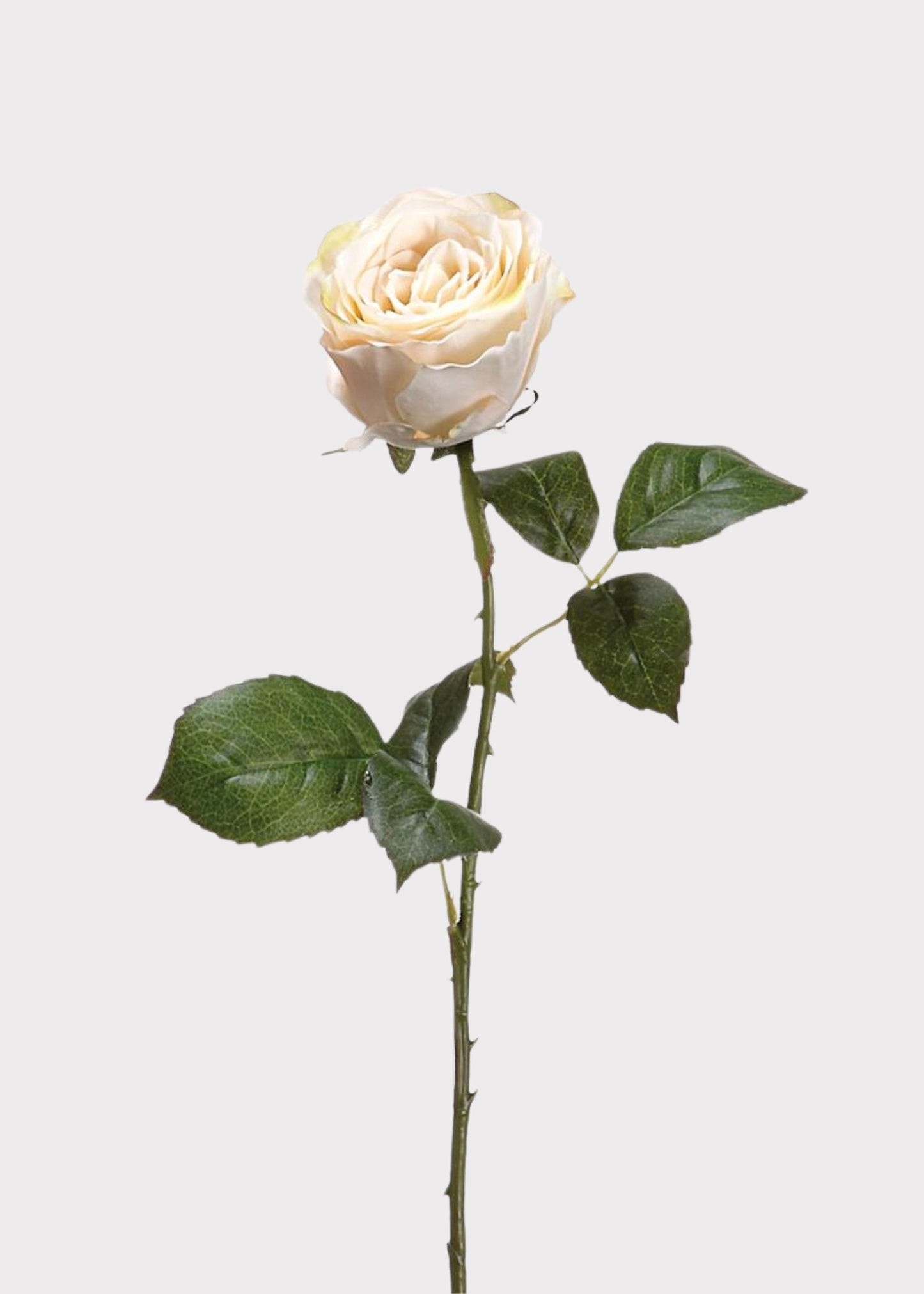 Beige Half Open Rose Fake Flower - 22"