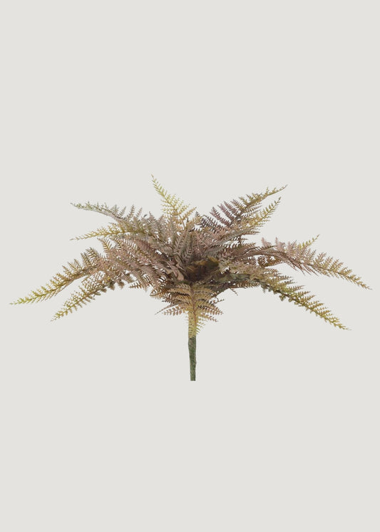 Fake Fern Leaf Bush in Autumn Mauve Green - 16"
