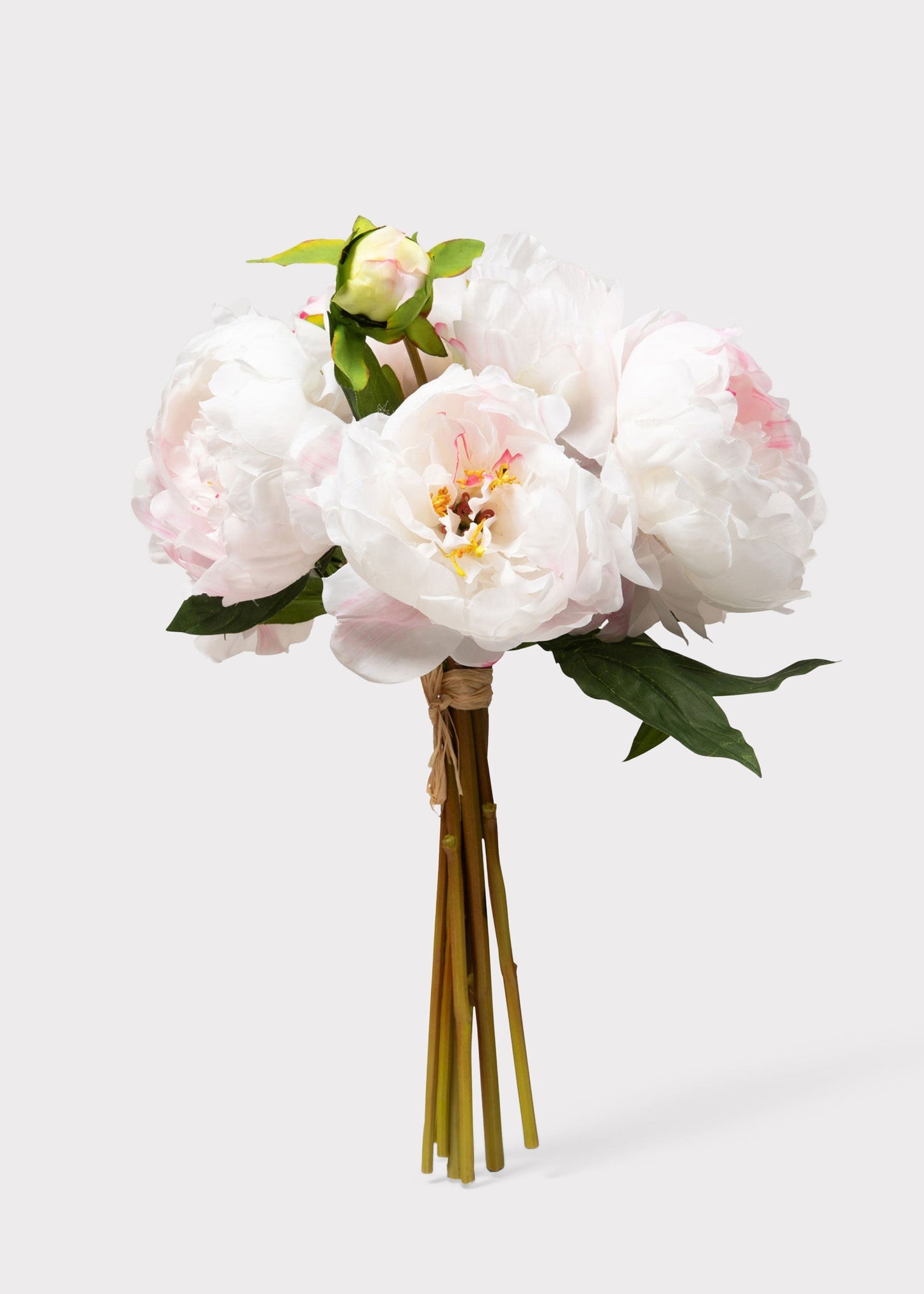 Pink Cream Faux Peony Flower Bouquet - 19"