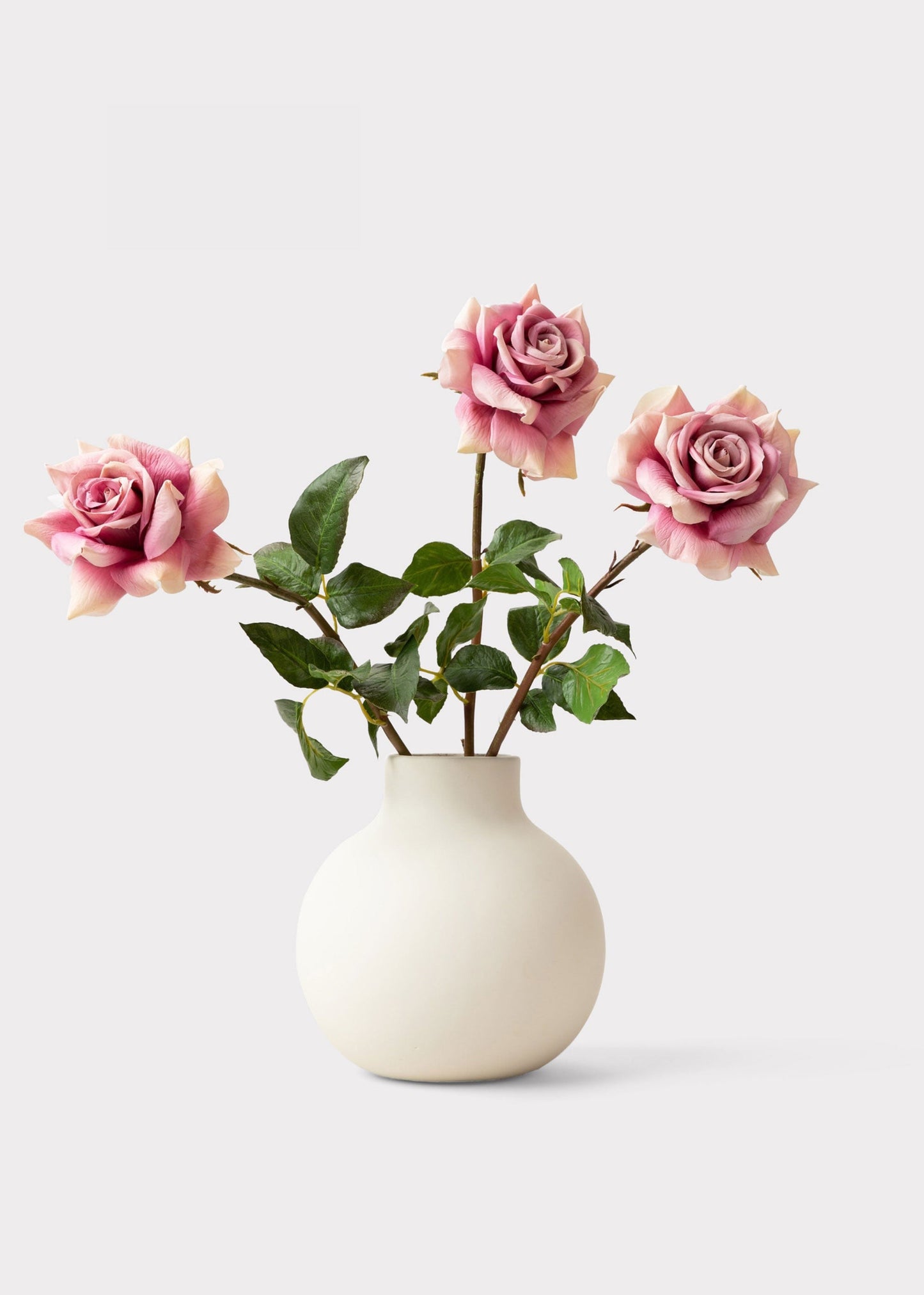 AfloralTM Creamy White Round Ceramic Vase - 8"