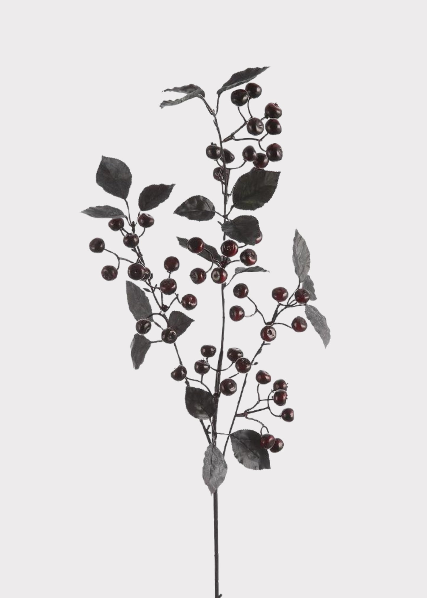 Dark Plum and Black Artificial Berry Branch - 35"