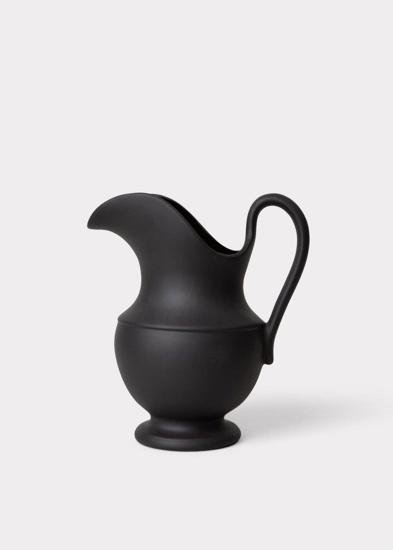 Sir/Madam Stoneware Pitcher Vase in Black - 9.75"