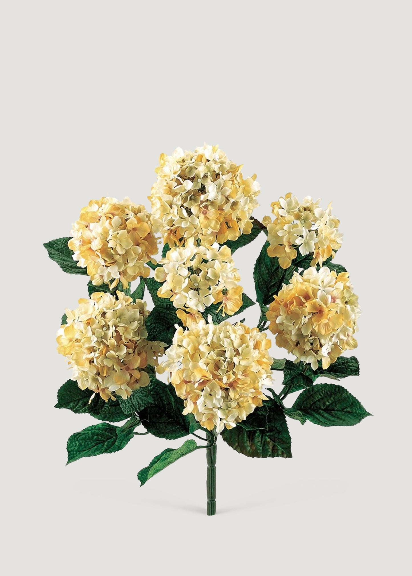 Beige and Cream Fake Hydrangea Flower Bush - 20"