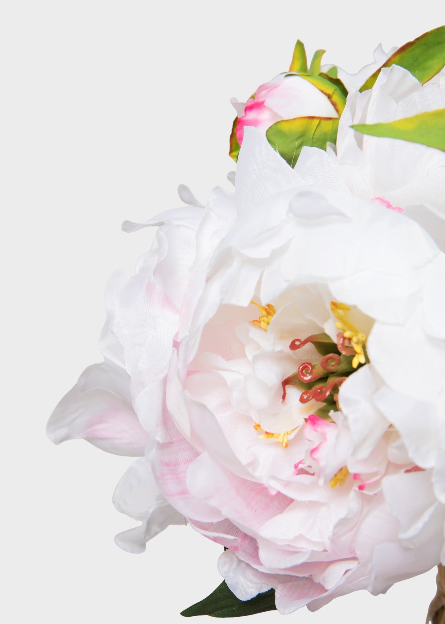 Pink Cream Faux Peony Flower Bouquet - 19"