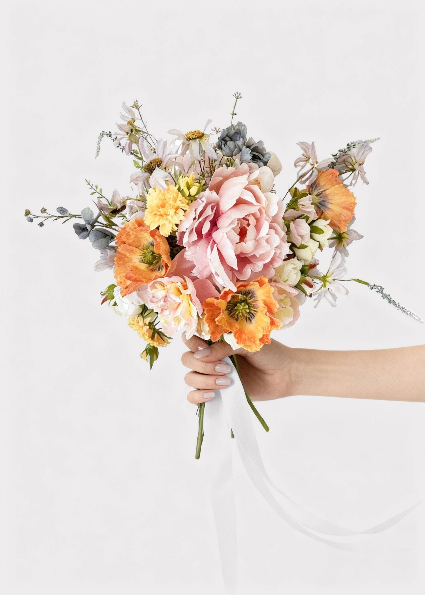 Fake Wildflower Daisy Spray in Pale Lavender - 22.5"