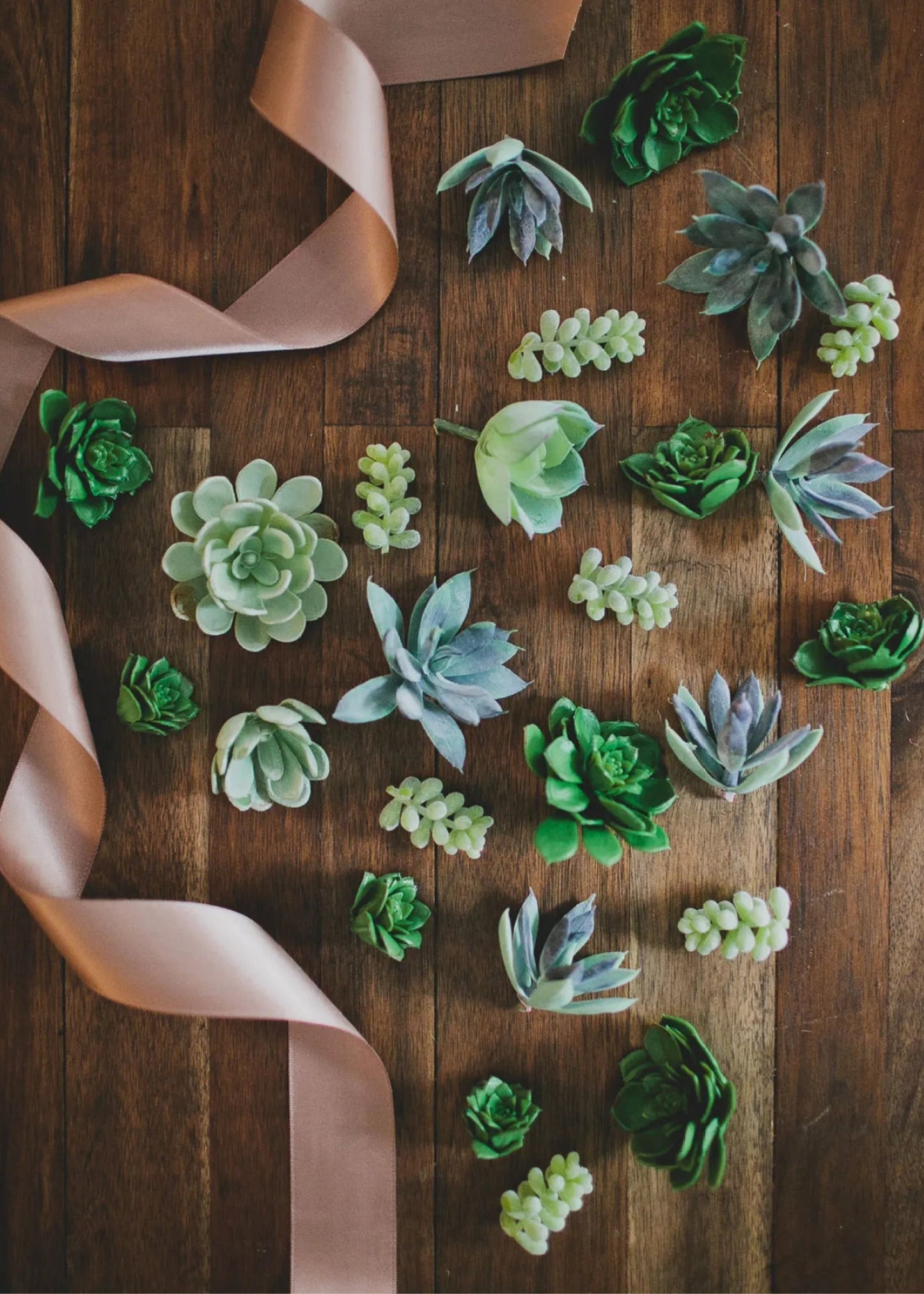 Pack of 3 Fake Echeveria Mini Succulents - 2-3.5" Wide