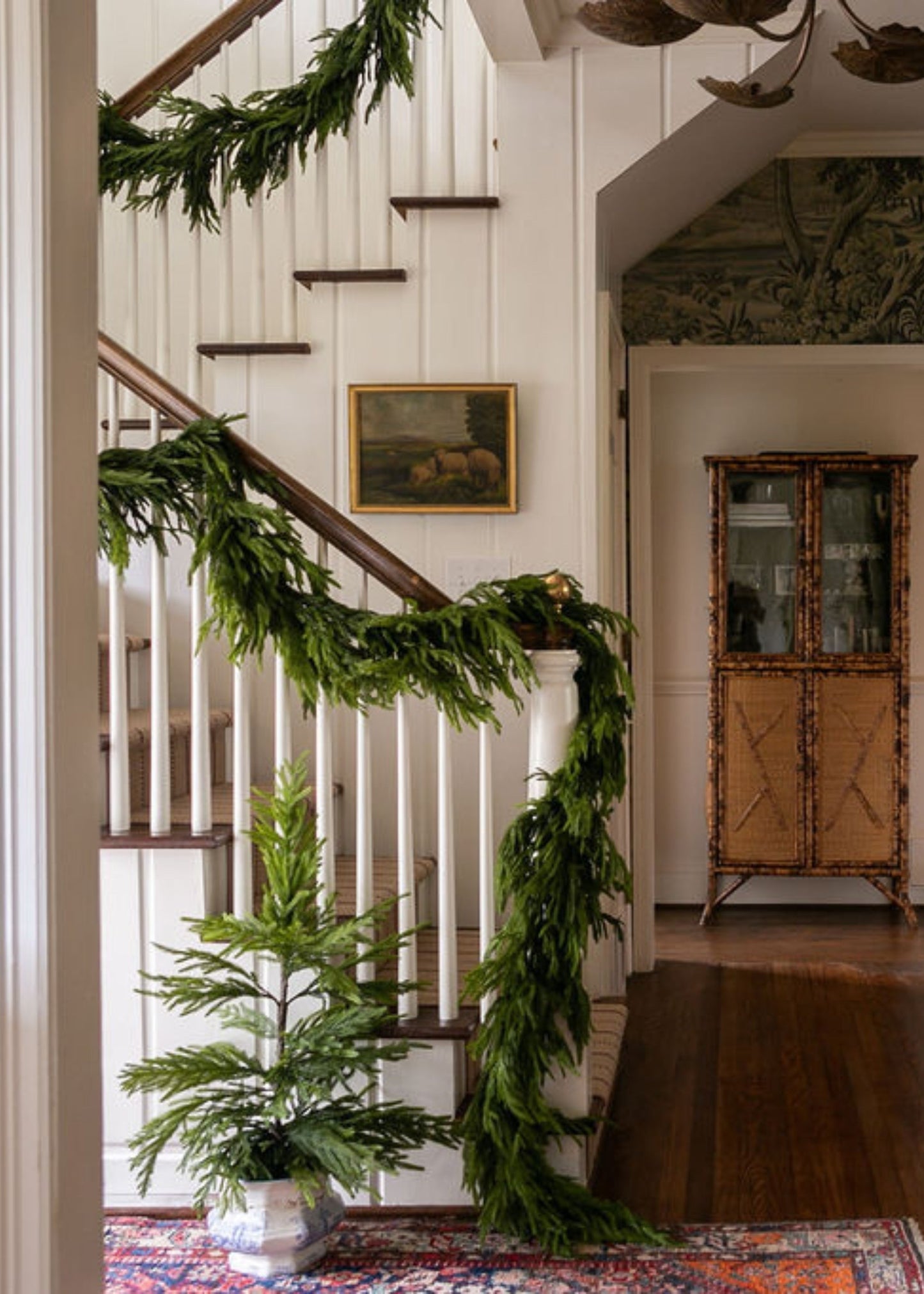 AfloralTM Real Touch Deluxe Norfolk Pine Garland - 96"