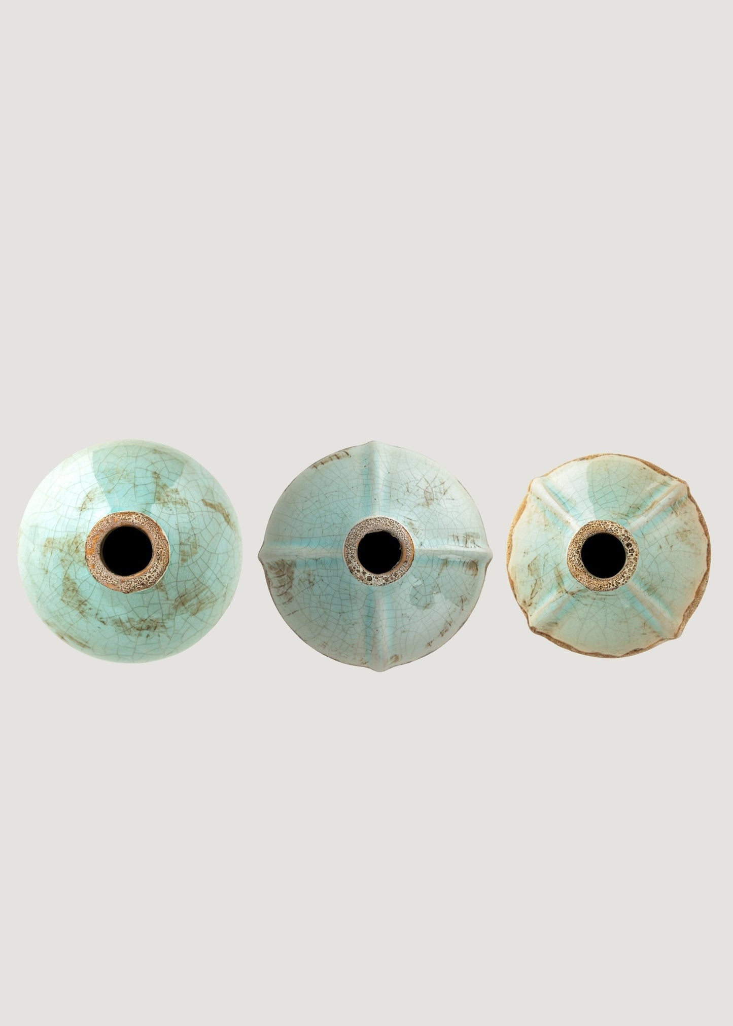 Set of 3 Watertight Terra Cotta Distressed Bud Vases - 3.25-6"