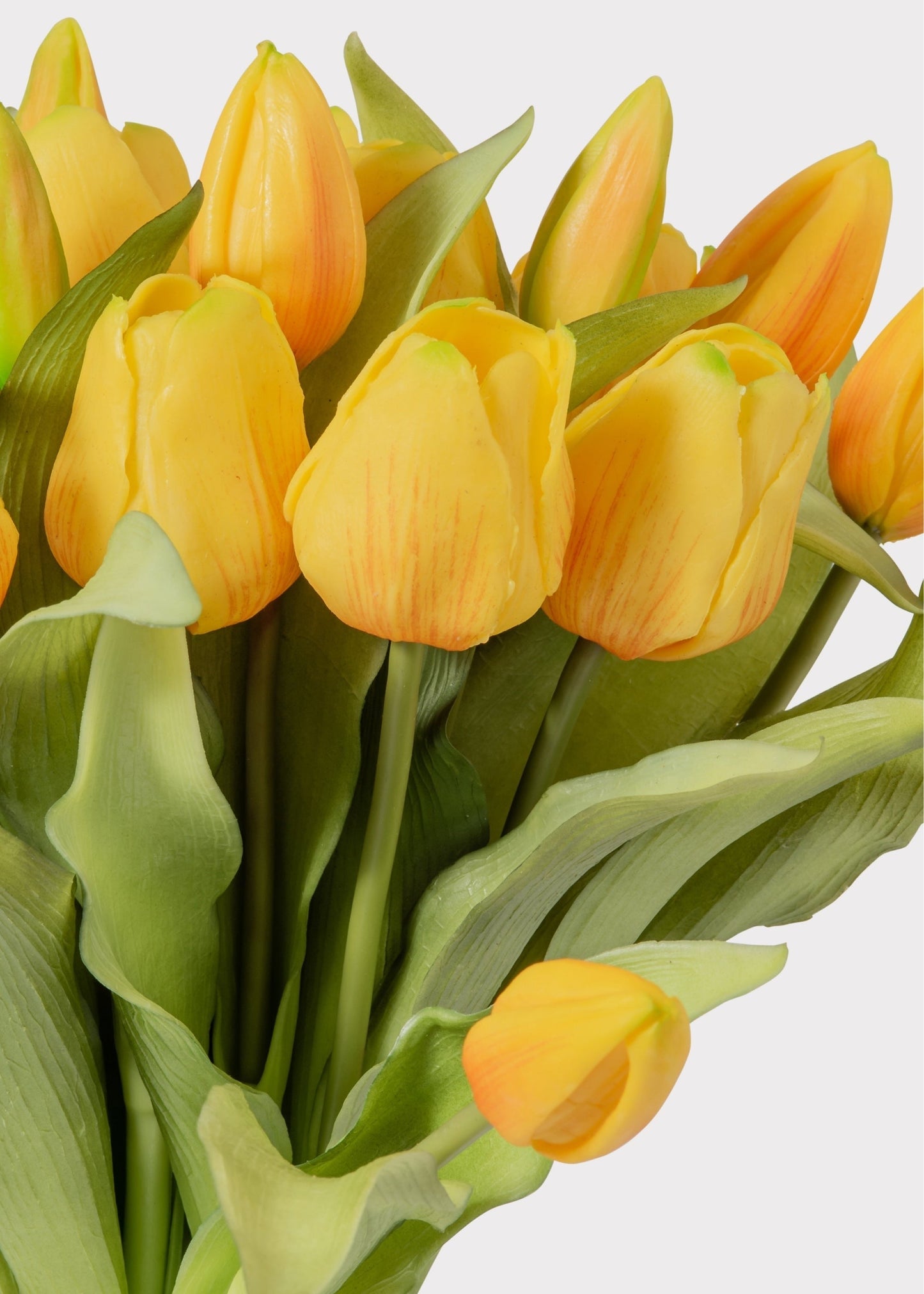 Yellow Tulip Artificial Flower Bouquet - 11.75"