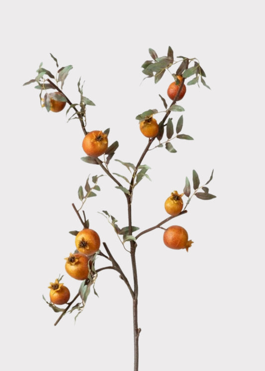 Dried Look Faux Pomegranate Branch - 44"