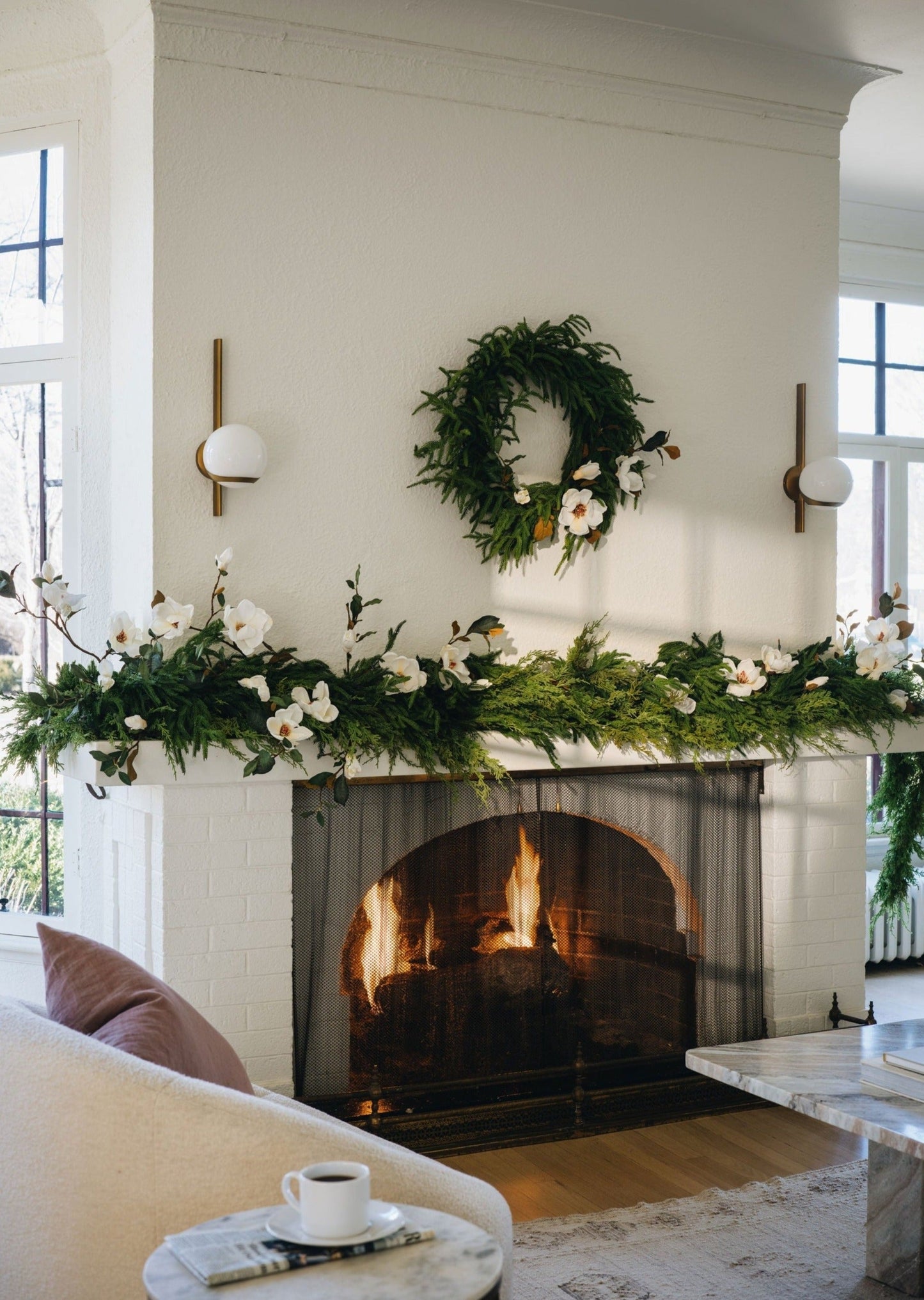 AfloralTM Real Touch Deluxe Norfolk Pine Garland - 96"