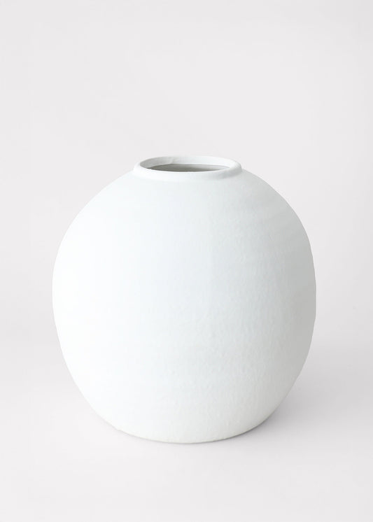White Concrete Konos Vase - 10.75"