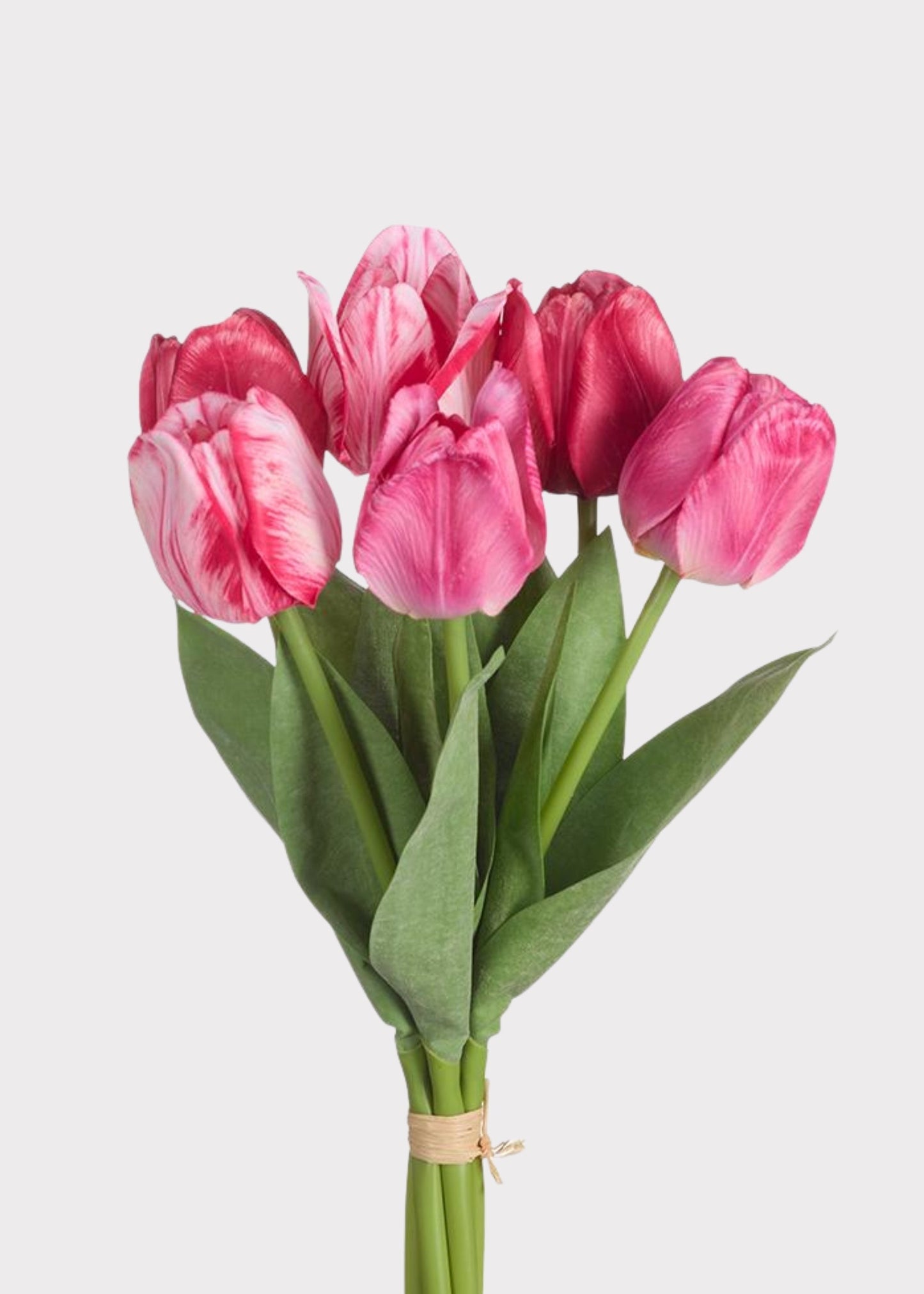 Dark Pink Fake Tulip Flower Bundle of 6 - 19"