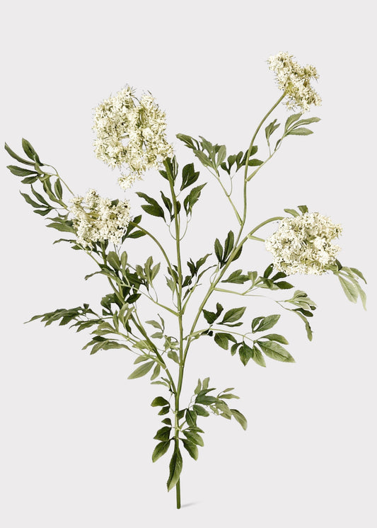 Tall Queen Anne's Lace Fake Wildflower Branch - 35.5"
