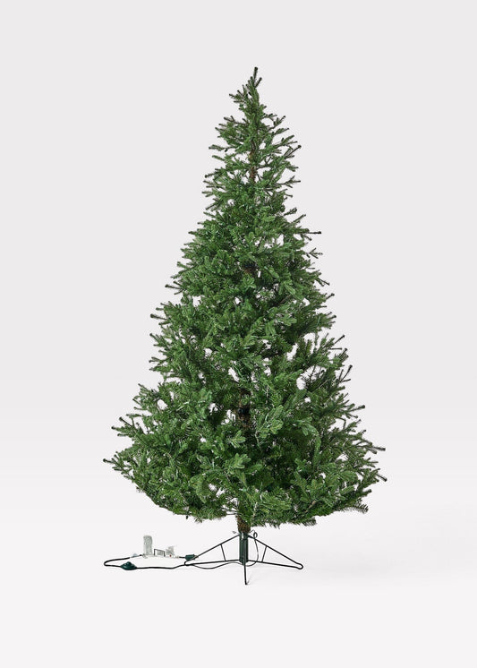Faux Noble Fir Pre-Lit LED Christmas Tree with White Lights 7.5'