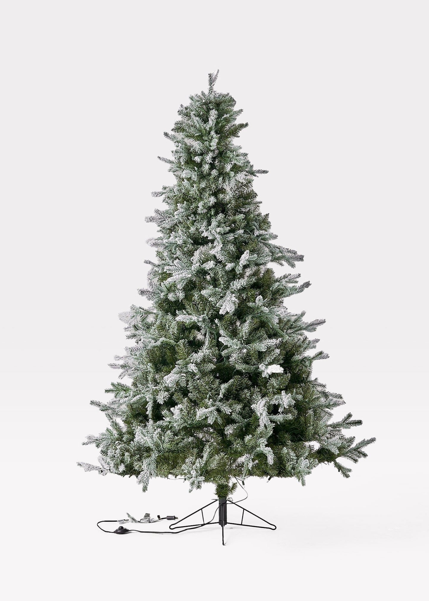 Frosted Pine Christmas Tree with Pre-Lit LED White Lights - 7.5'