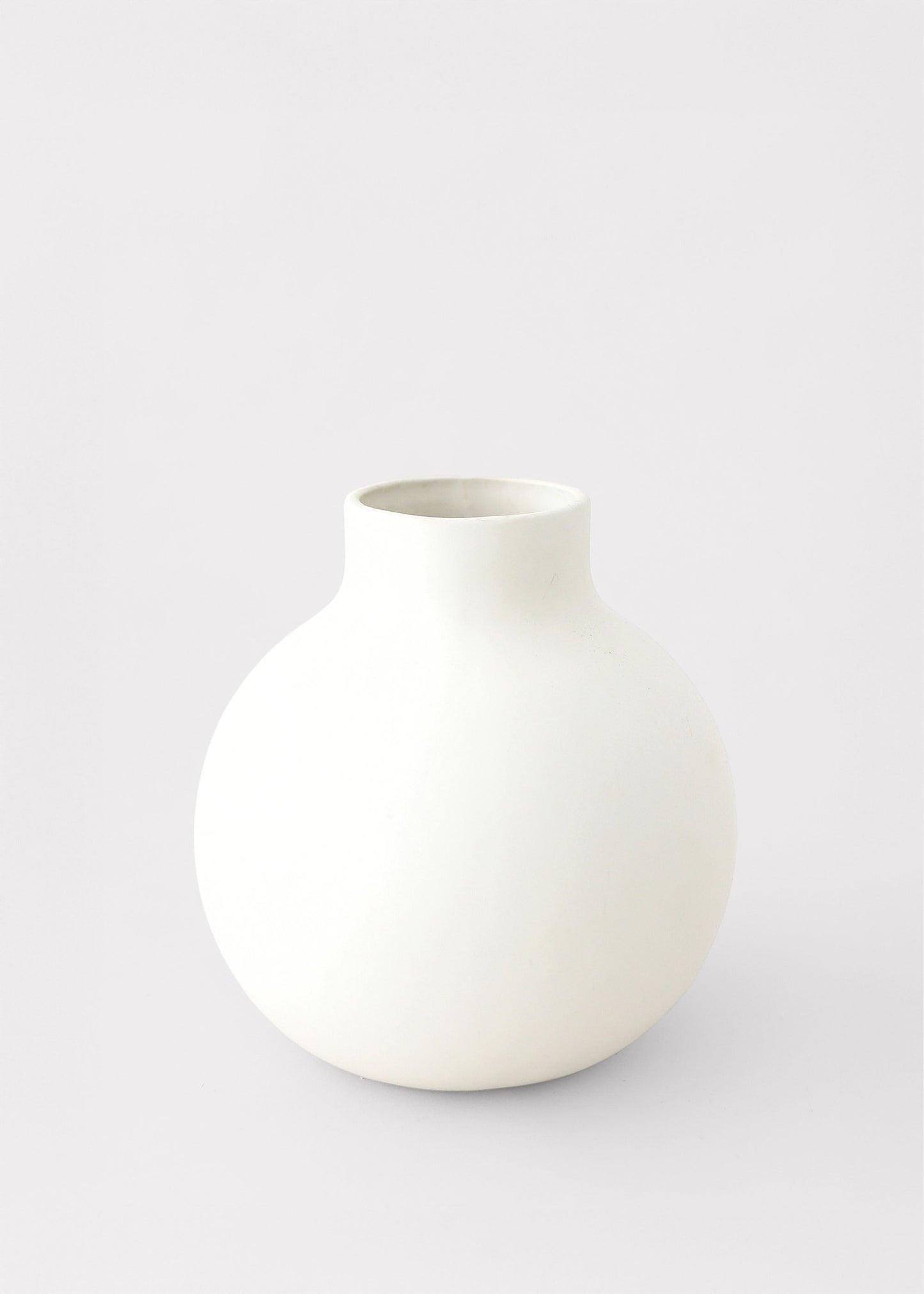 AfloralTM Creamy White Round Ceramic Vase - 8"