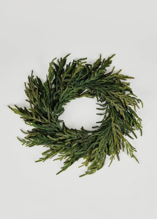 AfloralTM Real Touch Norfolk Pine Wreath - 24"