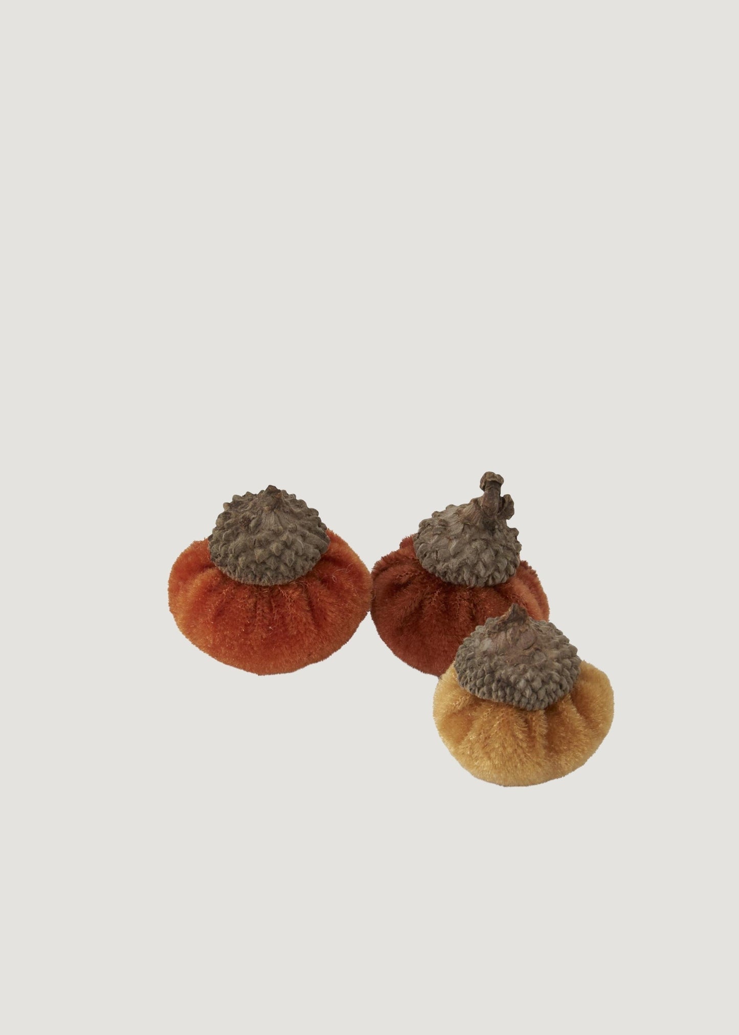 Set of 24 Plush Velvet Fall Acorn Decorations