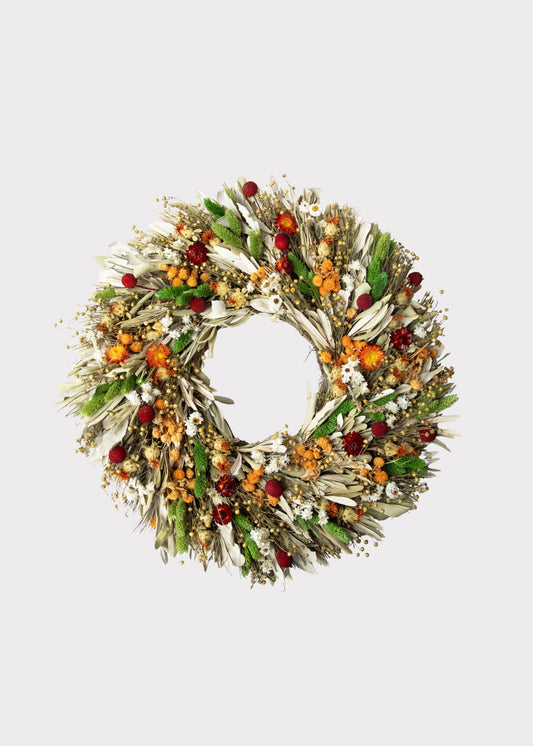 Bohemian Sunset Wreath Dried Flower Wreath - 22"