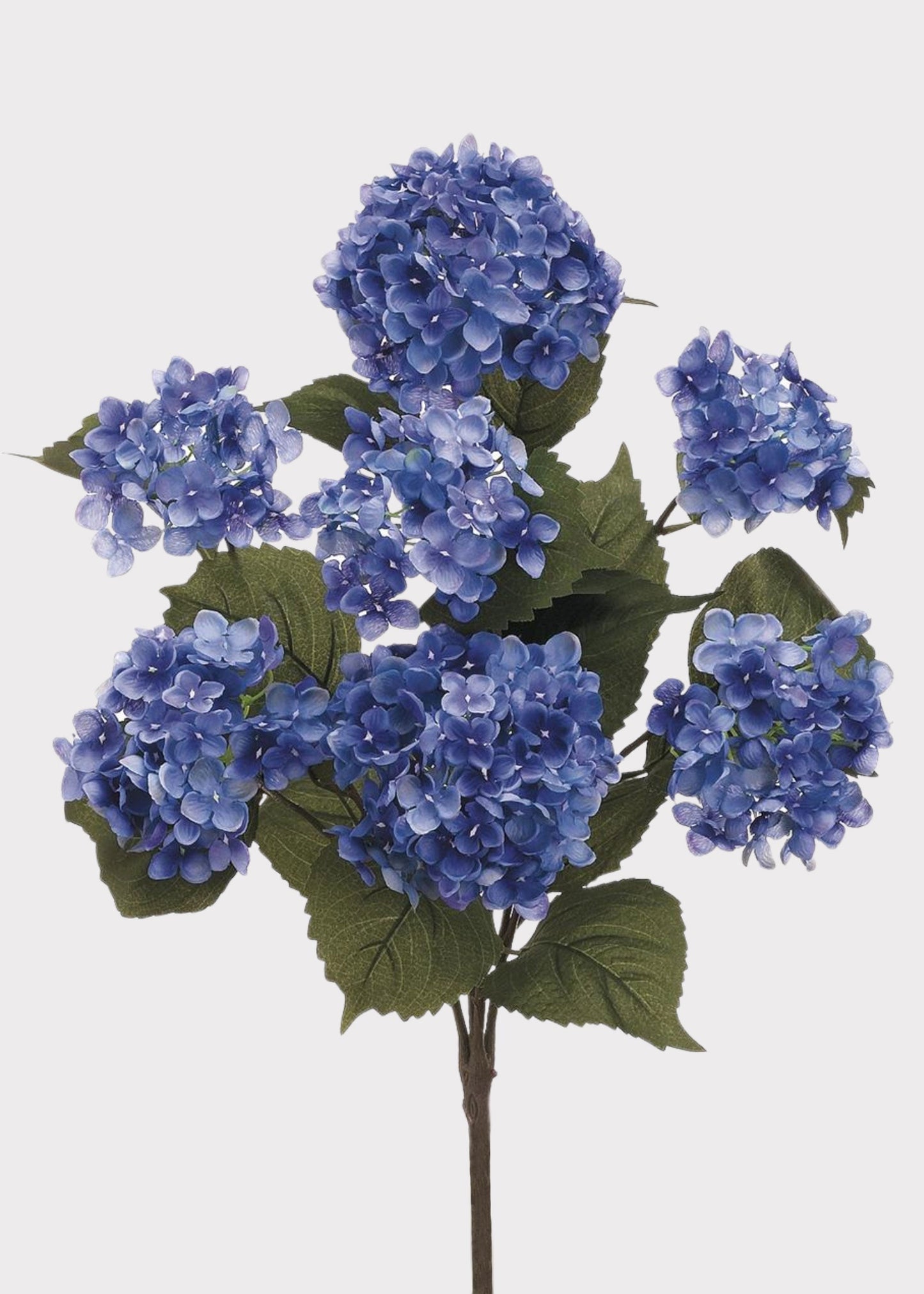 Helio Blue Blooming Fake Hydrangea Bush - 22"