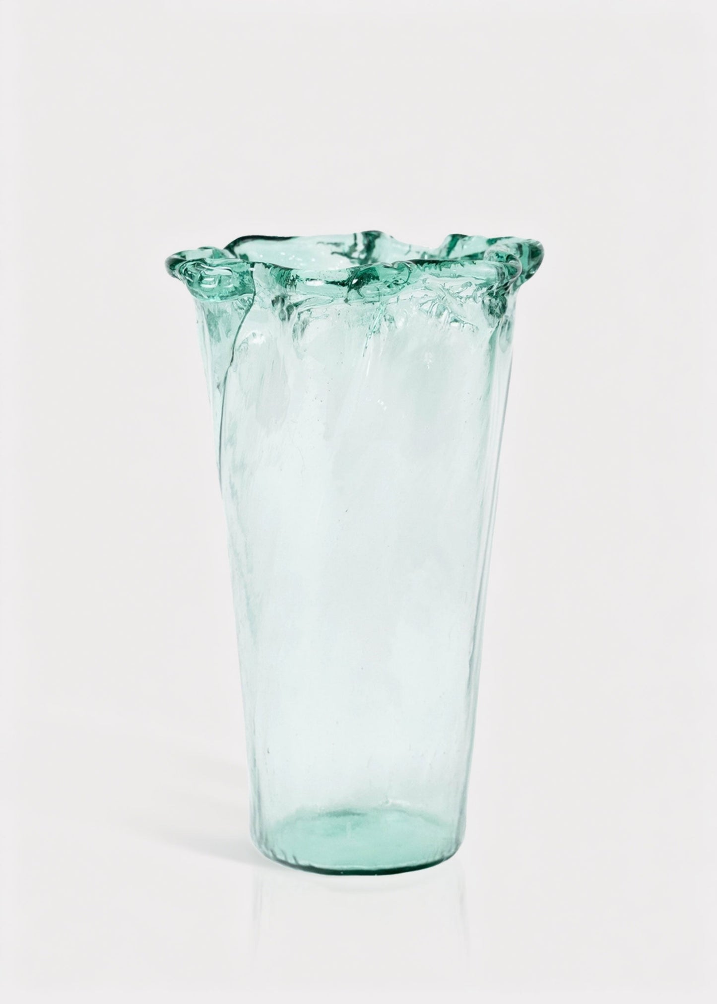 Tall Recycled Glass Vase in Green - 13.75"