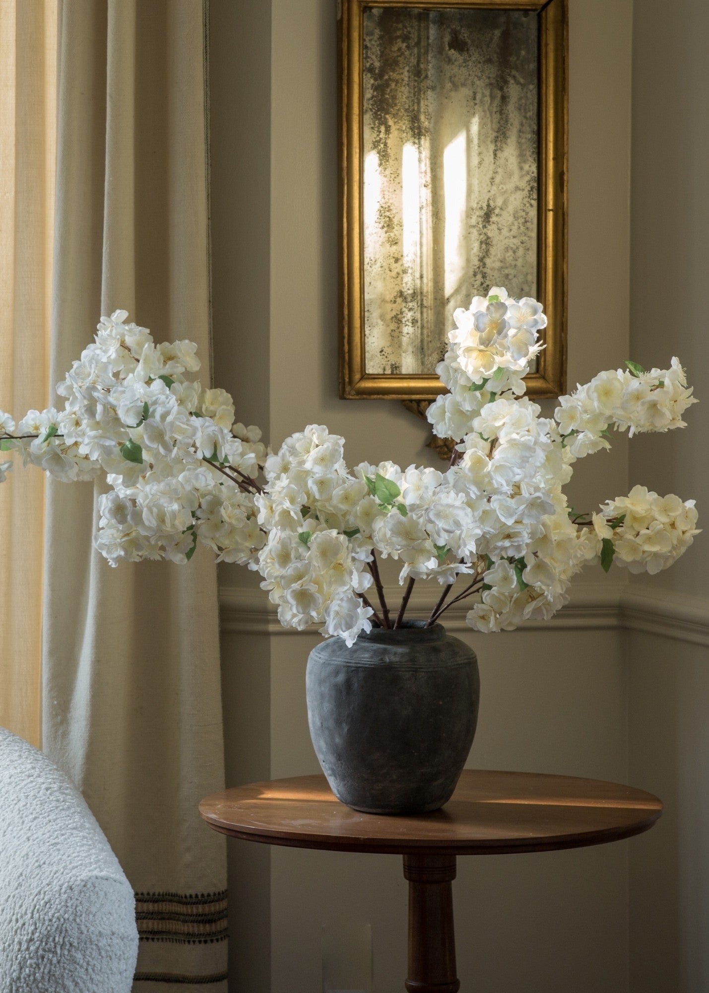 Medium White Cherry Blossom with Concrete Design